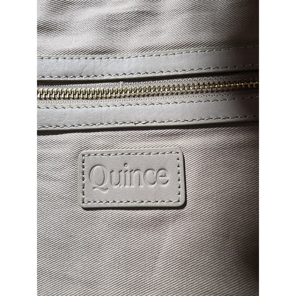 Quince Italian Leather Handwoven Tote Bag Womens Large Taupe Neutral Handbag - Picture 10 of 10